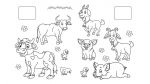 Наліпка-зразок. Розмальовка милі звірята. Зображення №1