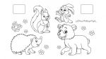 Наліпка-зразок. Розмальовка милі звірята. Зображення №3
