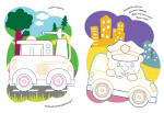 Розмальовки з кольоровим контуром. Транспорт. Зображення №3