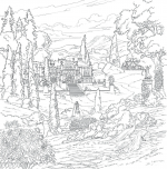 Двір шипів і троянд. Розмальовка. Зображення №7