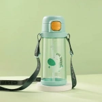 Пляшка для води CASNO 690мл KXN-1219 Зелена (Зебра) з соломинкою. Зображення №2