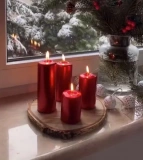 Набір свічок Bispol 4 шт. Червоний металік (sw50/4-230). Зображення №1