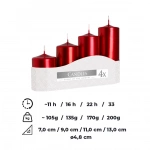 Набір свічок Bispol 4 шт. Червоний металік (sw50/4-230). Зображення №3