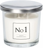 Ароматична свічка Bispol в скляному свічнику з металевою кришкою  Premium Fragranced Candle №1 (snp100-001). Зображення №1
