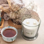 Ароматична свічка Bispol в скляному свічнику з металевою кришкою  Premium Fragranced Candle №1 (snp100-001). Зображення №4