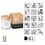 Ароматична соєва свічка Bispol в скляному стакані під дерев’яною кришкою Лавровий листок-ожина (sn73-325). Зображення №4