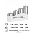Набір свічок Bispol 4 шт. Срібний металік (sw50/4-271). Зображення №3