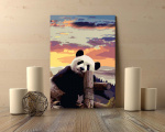 Картина за номерами Strateg Панда на фоні неба 40х50 см (GS967). Изображение №1