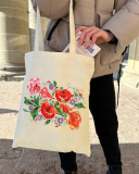 Екошопер Bookopt Петриківський розпис - Червоні квіти (BK4002). Зображення №9 Екошопер Bookopt Петриківський розпис - Червоні квіти (BK4002). Зображення №9