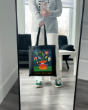 Екошопер BookOpt BK4084 YAYOI KUSAMA Квіти, чорний. Зображення №7