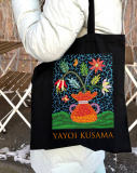 Екошопер BookOpt BK4084 YAYOI KUSAMA Квіти, чорний. Зображення №9