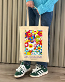 Екошопер BookOpt BK4092 Murakami - Квіти, бежевий. Зображення №3