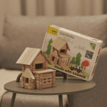 Дерев'яний конструктор IGROTECO Будиночок з гаражем 75 деталей. Изображение №3