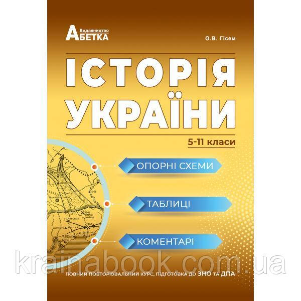 Історія України. ЗНО. Опорні схеми, таблиці, коментарі. (Повний повторювальний курс). Гісем О.В. Історія України. ЗНО. Опорні схеми, таблиці, коментарі. (Повний повторювальний курс). Гісем О.В.