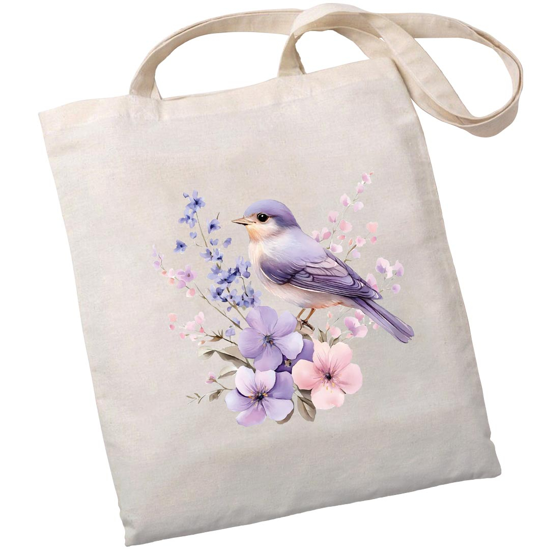 Екошопер BookOpt BK4106 Пташка на квітах бежевий Екошопер BookOpt BK4106 Пташка на квітах бежевий