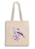 Екошопер BookOpt BK4106 Пташка на квітах бежевий. Зображення №1 Екошопер BookOpt BK4106 Пташка на квітах бежевий. Зображення №1