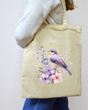 Екошопер BookOpt BK4106 Пташка на квітах бежевий. Зображення №2 Екошопер BookOpt BK4106 Пташка на квітах бежевий. Зображення №2