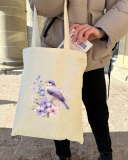 Екошопер BookOpt BK4106 Пташка на квітах бежевий. Зображення №9 Екошопер BookOpt BK4106 Пташка на квітах бежевий. Зображення №9