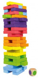 Настільна Вежа-балансир (Дженга) кольорова з кубиком. Изображение №1
