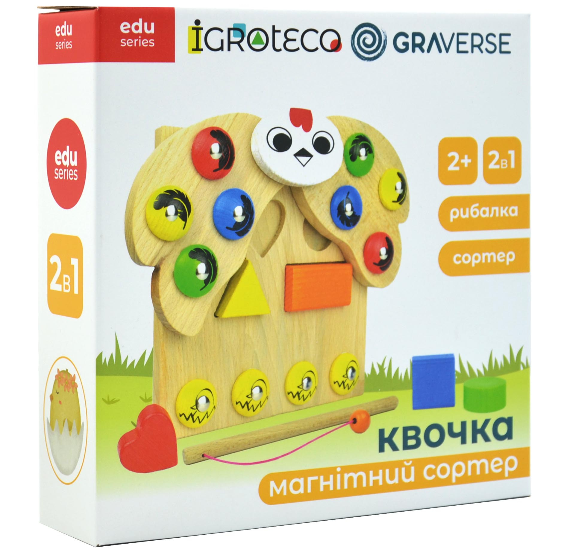 Дерев'яна розвивальна гра IGROTECO Магнітний сортер Квочка Дерев'яна розвивальна гра IGROTECO Магнітний сортер Квочка
