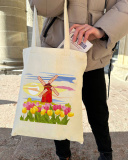 Екошопер BookOpt BK4071 Подорож Нідерландами. Країна вітряків і тюльпанів, бежевий. Изображение №9