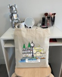 Екошопер Bookopt Тернопіль, кольоровий принт, бежевий. Зображення №4