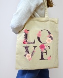 Екошопер Bookopt ВК4072 LOVE (квіти), бежевий. Зображення №1