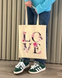 Екошопер Bookopt ВК4072 LOVE (квіти), бежевий. Зображення №3