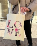 Екошопер Bookopt ВК4072 LOVE (квіти), бежевий. Зображення №9