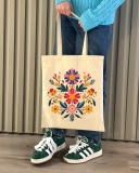 Екошопер BookOpt BK4107 Барвистий букет бежевий. Изображение №3