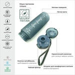 Пляшка для води CASNO 650 мл KXN-1157 Tritan Сіра. Изображение №7