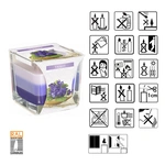 Ароматична свічка Bispol в квадратному стакан із триколірним наповненням Фіалка (SNK80-131). Зображення №3