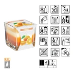 Ароматична свічка Bispol в квадратному стакані із триколірним наповненням Апельсин (SNK80-63). Зображення №2