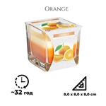 Ароматична свічка Bispol в квадратному стакані із триколірним наповненням Апельсин (SNK80-63). Зображення №3