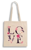 Екошопер Bookopt ВК4072 LOVE (квіти), бежевий. Изображение №1