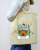 Екошопер BookOpt BK4070 Київські пейзажі, бежевий. Изображение №1