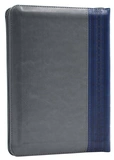 Біблія. Сучасний переклад. 10563 Сіра з синьою смужкою (замок, замінник шкіри). Зображення №1