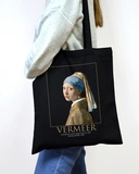 Екошопер BookOpt BK4074 VERMEER Дівчина з перловою сережкою, чорний. Изображение №1