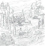 Двір шипів і троянд. Розмальовка. Зображення №7