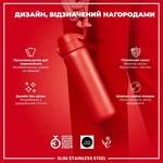 Пляшка для води металева ION8 Stainless Steel Red 600 мл. Зображення №3