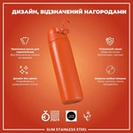 Пляшка для води металева ION8 Stainless Steel Hearty Orange 600 мл. Зображення №3