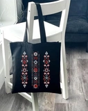 Екошопер BookOpt BK4113 Квіткова вишиванка чорний. Зображення №6