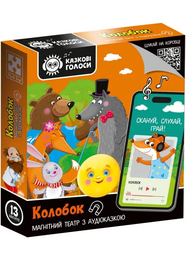 Гра розвиваюча Vladi Toys VT3206-38 магнітний театр з аудіоказкою Казкові голоси "Колобок" Гра розвиваюча Vladi Toys VT3206-38 магнітний театр з аудіоказкою Казкові голоси "Колобок"