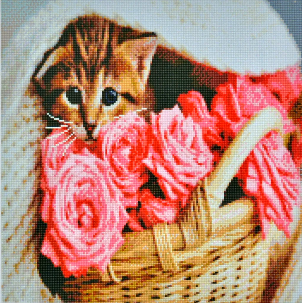 Алмазная мозаика Котик в корзине 50х50 см GA0012 Алмазная мозаика Котик в корзине 50х50 см GA0012