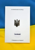 Пін (значок) Bookopt Тризуб чорний. Зображення №2
