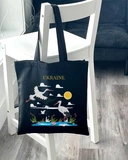 Экошопер BookOpt Ukraine Журавли Символ счастья черный (ВК4065). Изображение №6
