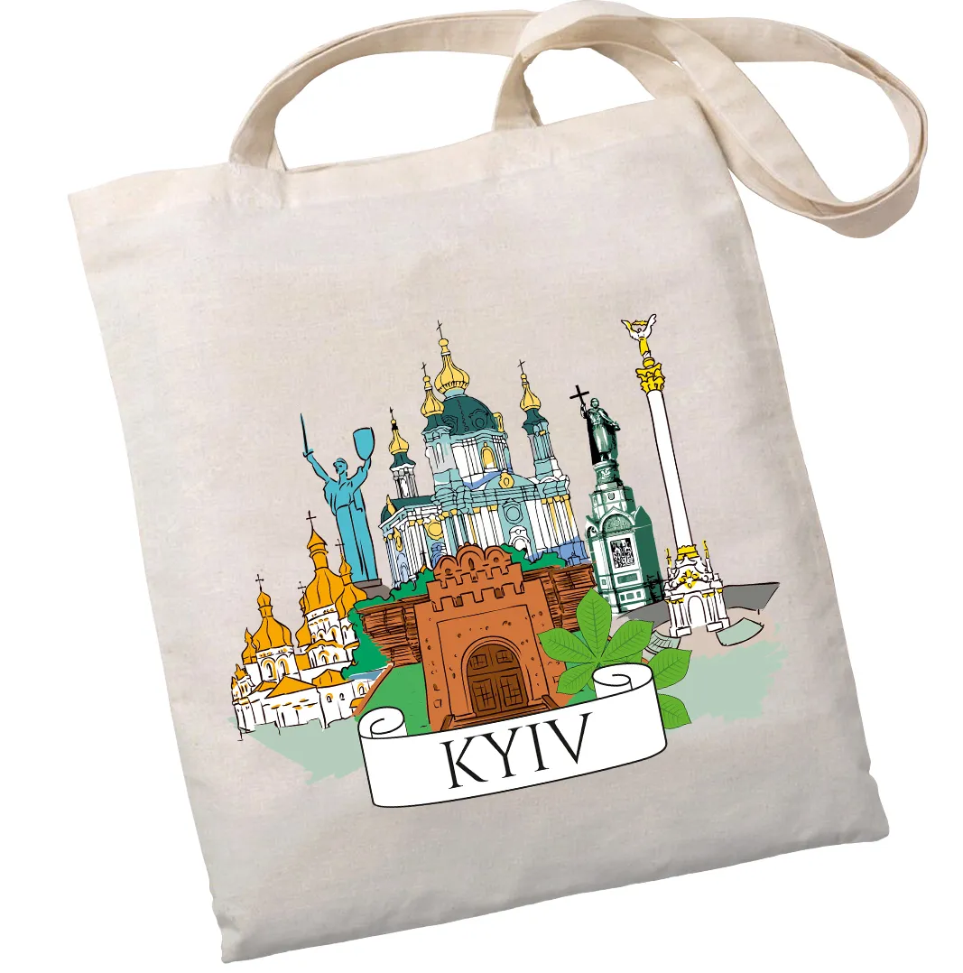 Экошопер BookOpt BK4070 Киевские пейзажи, бежевый Экошопер BookOpt BK4070 Киевские пейзажи, бежевый