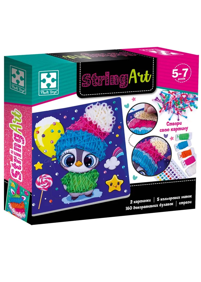 Набор для творчества Vladi Toys STRING ART Ласунчик VT4501-21 Набор для творчества Vladi Toys STRING ART Ласунчик VT4501-21