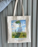 Экошопер BookOpt BK4087 MONET Женщина с зонтиком, бежевый. Изображение №5