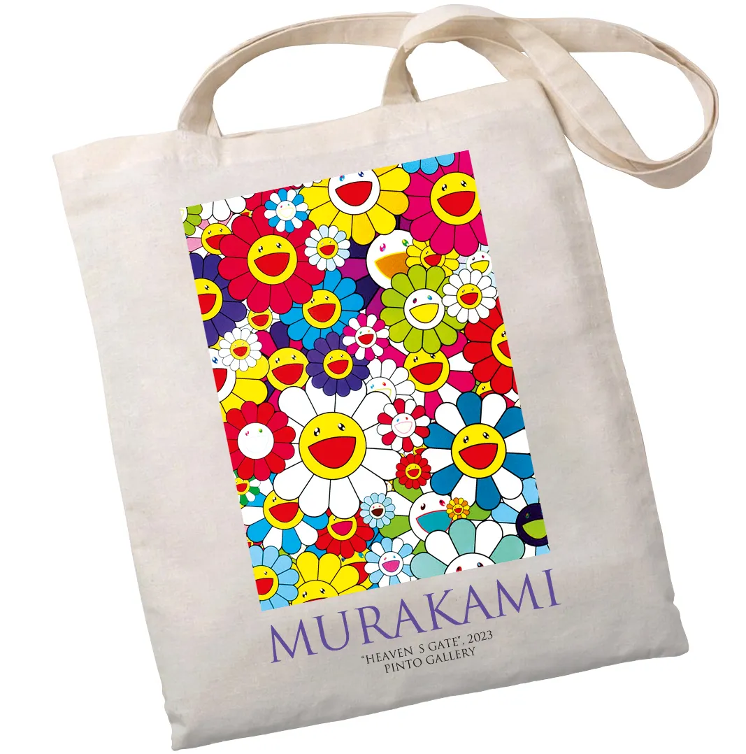 Eкошопер BookOpt BK4092 Murakami - Цветы, бежевый Eкошопер BookOpt BK4092 Murakami - Цветы, бежевый